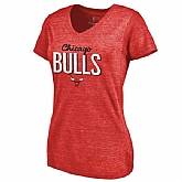 Women's Chicago Bulls Nostalgia Tri Blend V Neck T-Shirt Red FengYun,baseball caps,new era cap wholesale,wholesale hats